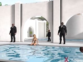 Two Black Bodyguards Fuck Hard Youthfull Beautiful Chicks In An Expensive Villa